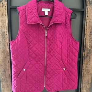 Christopher & Banks Fuchsia Quilted Vest